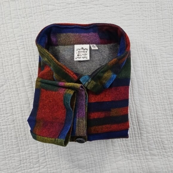 Parsley & Sage Shacket Women's Medium Fall Earth Tones EUC Long Sleeves Pockets - Picture 16 of 16